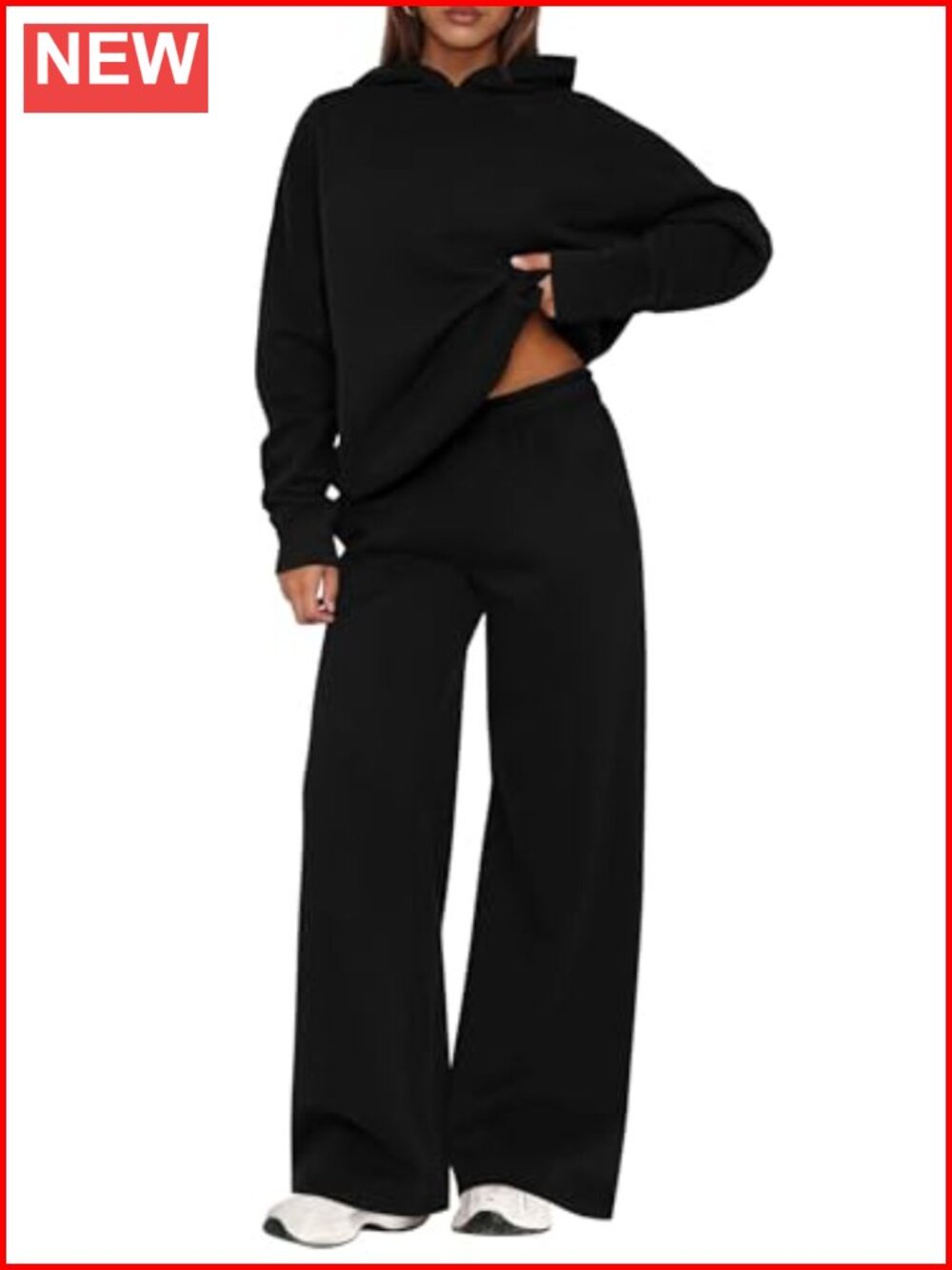 Women's 2 Piece Lounge Set Matching Sweatsuit Hoodie Wide Leg Pants